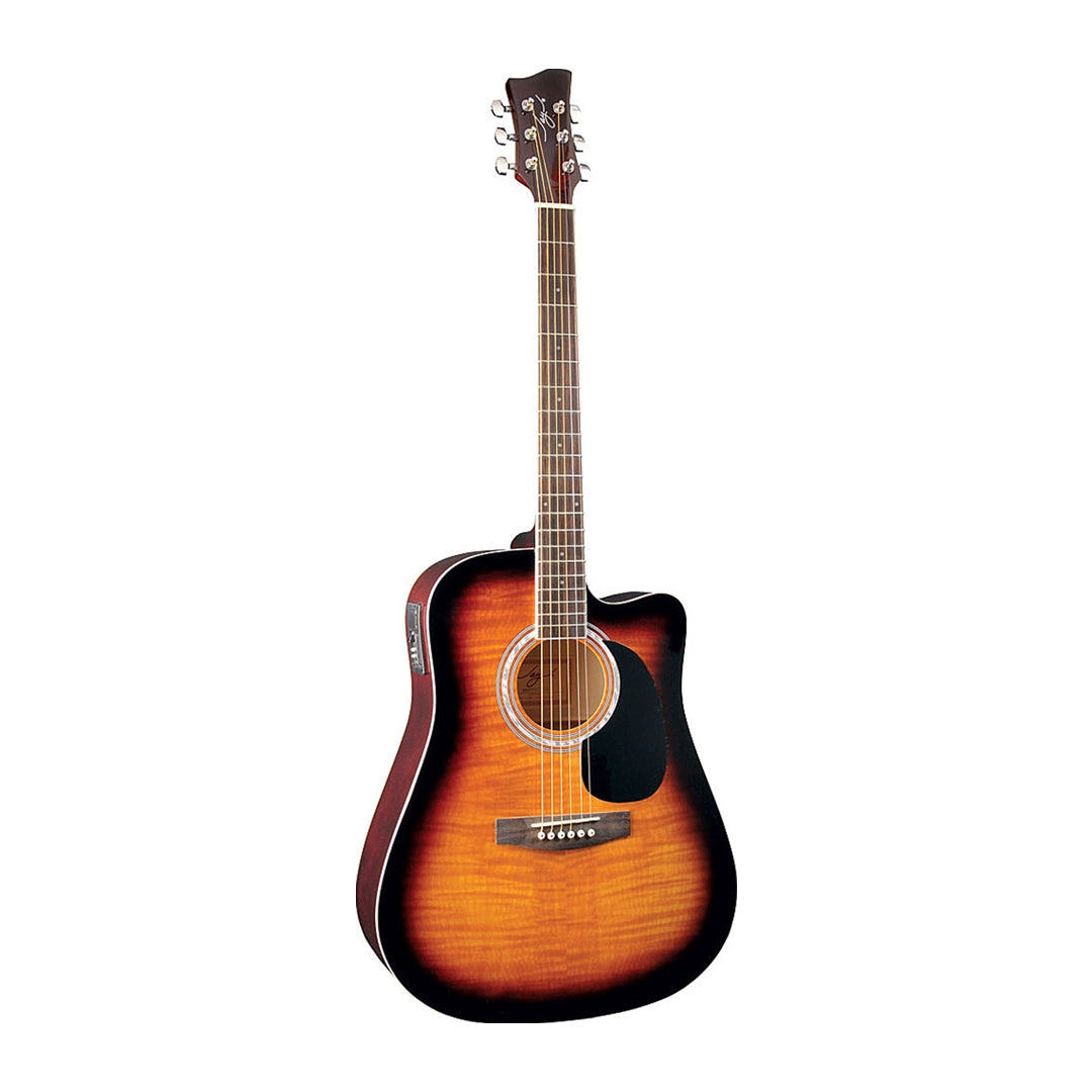 Jay Turser JJ45FCET Acoustic Guitar ( TABACCO SUNBURST )